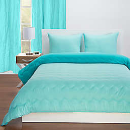 Crayola® Reversible Solid Full/Queen Comforter Set in Blue/Turquoise