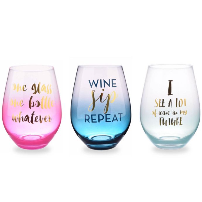 Formations Oversized Stemless Wine Glass Collection Bed Bath Beyond