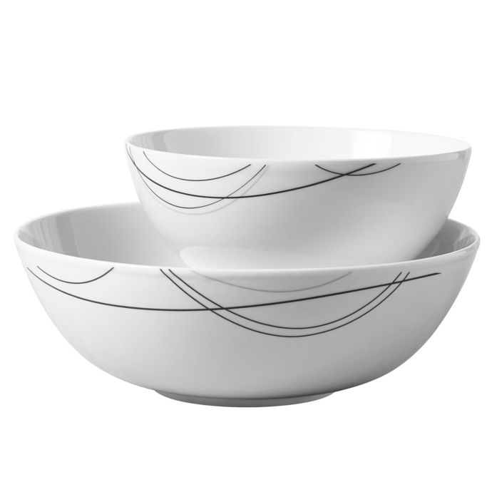 serving bowl set with tray