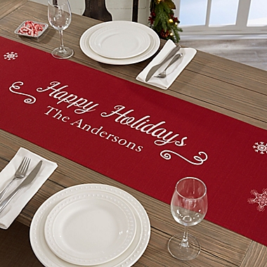 Personalized Scenic Snowflakes Table Runner. View a larger version of this product image.