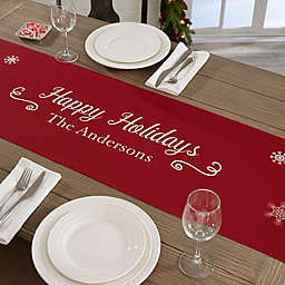 Personalized Scenic Snowflakes Table Runner