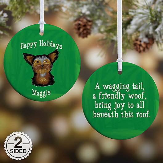 Alternate image 1 for Top Dog Breeds 2-Sided Glossy Christmas Ornament