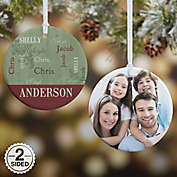 Our Loving Family 2-Sided Glossy Photo Christmas Ornament