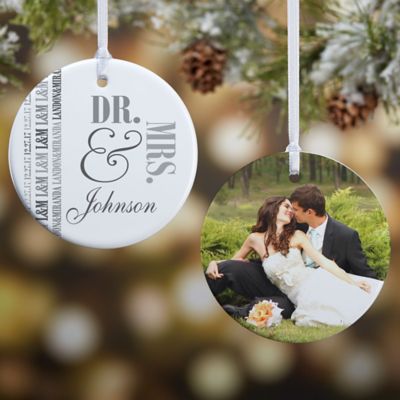 We Said &quot;I Do&quot; 2-Sided Wedding Glossy Photo Christmas Ornament