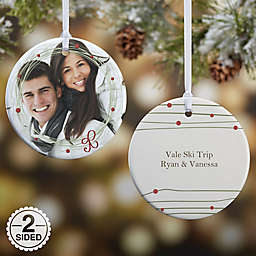 Holiday Wreath 2-Sided Glossy Photo Christmas Ornament