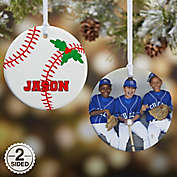 Baseball 2-Sided Glossy Photo Christmas Ornament