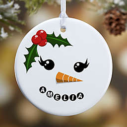 Snowman Character 1-Sided Glossy Christmas Ornament