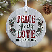 Peace, Joy, Love 1-Sided Glossy Christmas Ornament