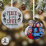 Peace, Joy, Love 2-Sided Photo Christmas Ornament