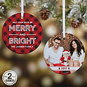 Merry &amp; Bright 2-Sided Glossy Photo Christmas Ornament