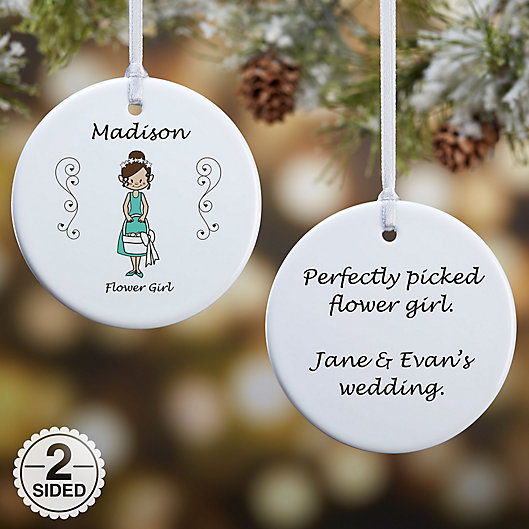 Alternate image 1 for Wedding Party Characters 2-Sided Glossy Christmas Ornament
