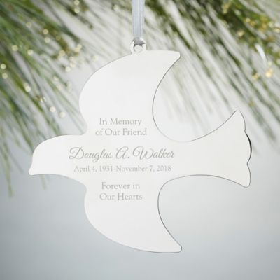 Memorial Dove Engraved Christmas Ornament