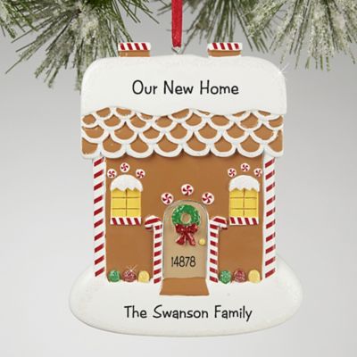 Gingerbread House Greetings Christmas Ornament