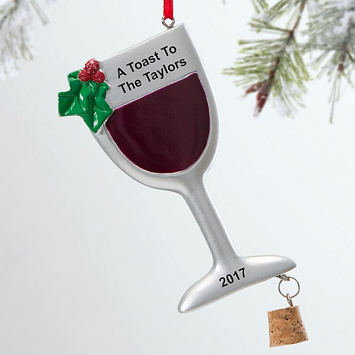 Christmas Wine Ornament Wine Glass Ornament Wine Lover Christmas Ornament.