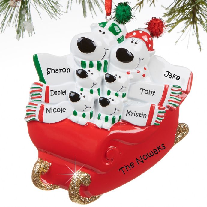 Polar Bear Family 6 Name Christmas Ornament Bed Bath And Beyond