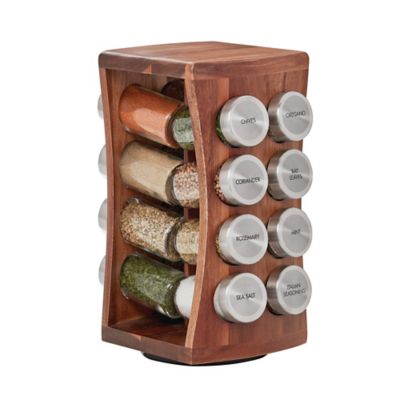 spice rack and jars