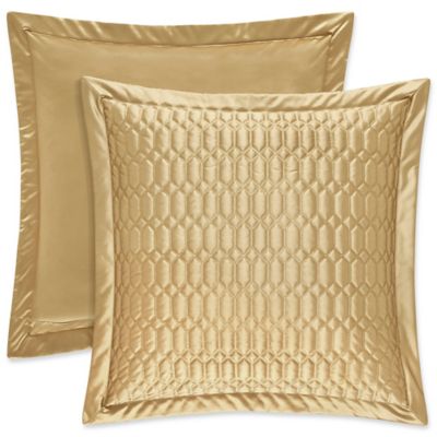 J. Queen New York&reg; Satinique Quilted European Pillow Sham in Gold