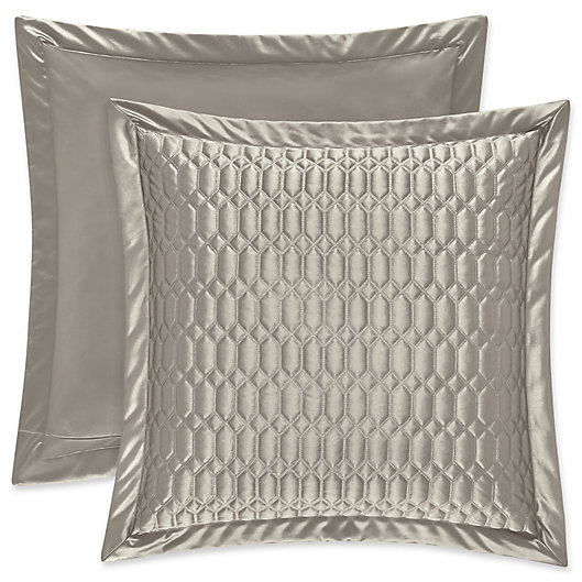 Alternate image 1 for J. Queen New York® Satinique Quilted European Pillow Sham in Silver