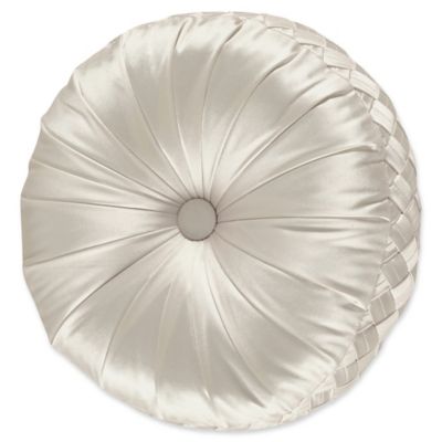 J. Queen New York&reg; Satinique Tufted Round Throw Pillow in Natural