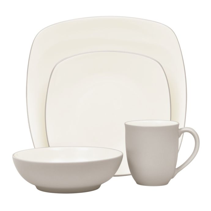 Noritake® Colorwave Square 4-Piece Place Setting in Sand | Bed Bath ...