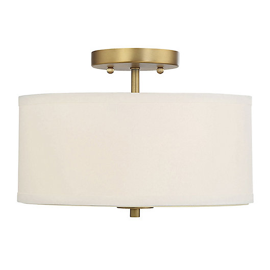 Filament Design 2 Light Ceiling Fixture In Brass With White Drum Shade Bed Bath Beyond - White Drum Flush Ceiling Light