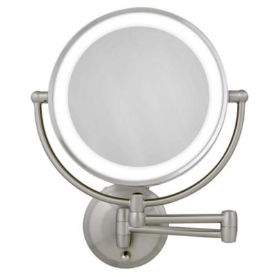 Zadro&trade; 10X/1X Dual-Sided Round LED Lighted Wall Mount Mirror