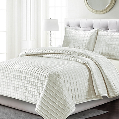 Tribeca Living Florence Velvet 3-Piece Quilt Set. View a larger version of this product image.
