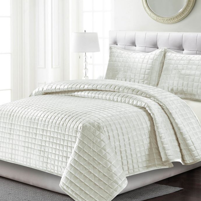 Tribeca Living Florence Velvet Quilt Set Bed Bath Beyond