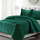 Alternate image 0 for Tribeca Living Florence Velvet 2-Piece Twin Quilt Set in Emerald Green