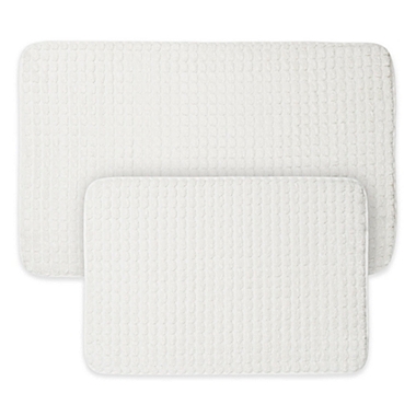 Nottingham Home Jacquard Memory Foam Bath Mat in White (Set of 2). View a larger version of this product image.
