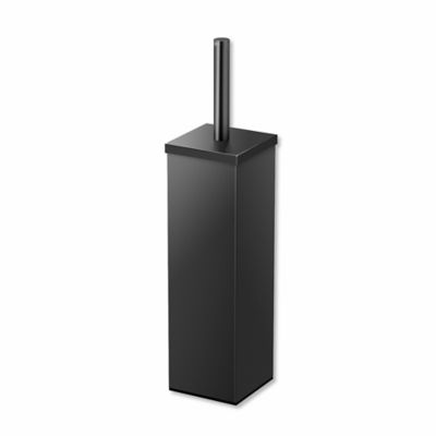 black toilet brush and holder