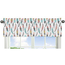 Sweet Jojo Designs® Feather Window Valance in Turquoise/Coral