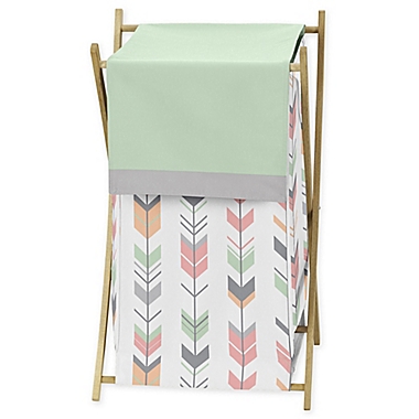 Sweet Jojo Designs Mod Arrow Laundry Hamper in Coral/Mint. View a larger version of this product image.