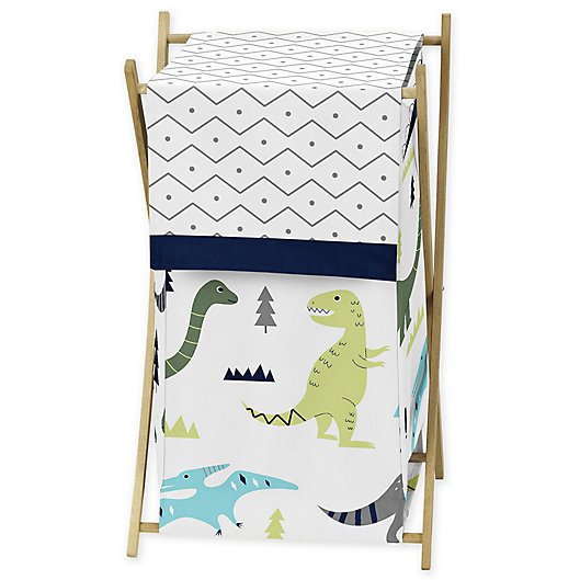 Alternate image 1 for Sweet Jojo Designs® Mod Dinosaur Laundry Hamper in Turquoise/Navy