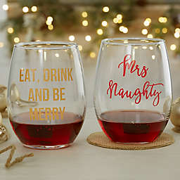Christmas Celebrations 21 oz. Stemless Wine Glass