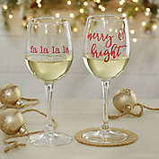 Christmas Celebrations Personalized 12 oz. White Wine Glass