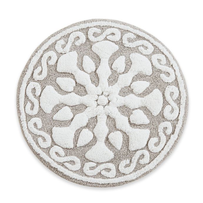 Madison Park 25 Round Casablanca Medallion Tufted Bath Rug In Grey Bed Bath Beyond