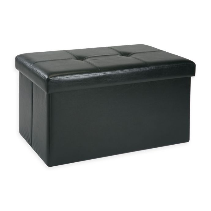 Simplify Double Folding Faux Leather Ottoman Bed Bath Beyond