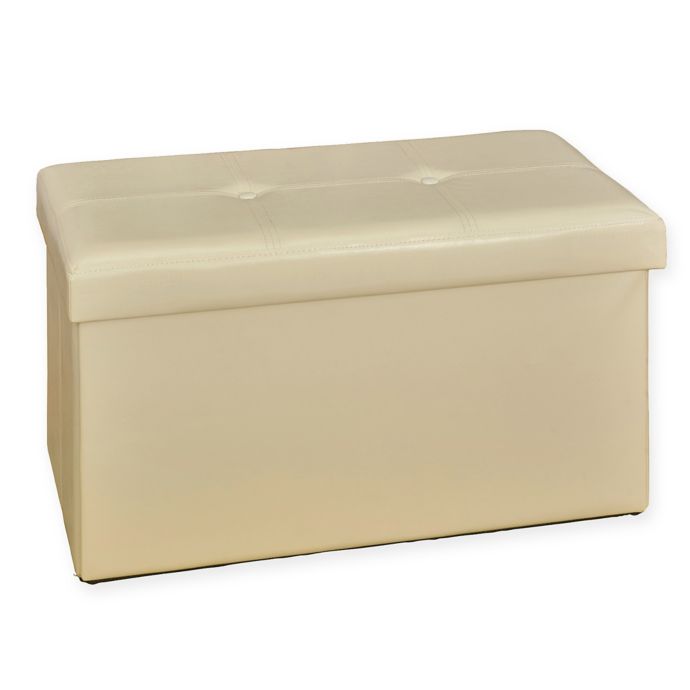 Simplify Double Folding Faux Leather Ottoman Bed Bath Beyond