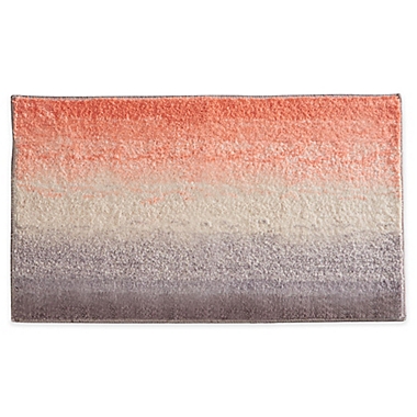 iDesign&reg; 34&#39;&#39; x 21&#39;&#39; Microfiber Ombre Bath Rug in Coral. View a larger version of this product image.