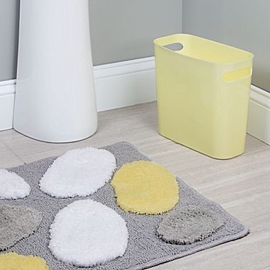 iDesign&reg; 34-Inch x 21-Inch Microfiber Pebblz Bath Rug in Yellow. View a larger version of this product image.