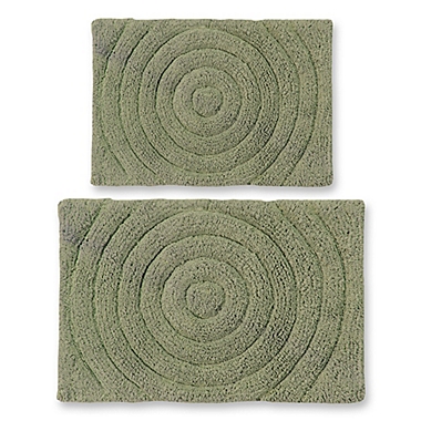 Castle Hill London Echo Bath Mat Set in Light Sage (Set of 2). View a larger version of this product image.