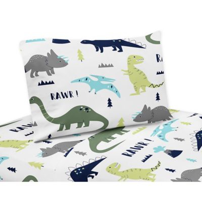 Sweet Jojo Designs&reg; Mod Dinosaur Twin Sheet Set in Turquoise/Navy