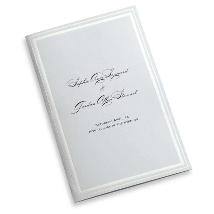 Gartner Studios Pearl White Border Tri Fold Program Paper Set Of