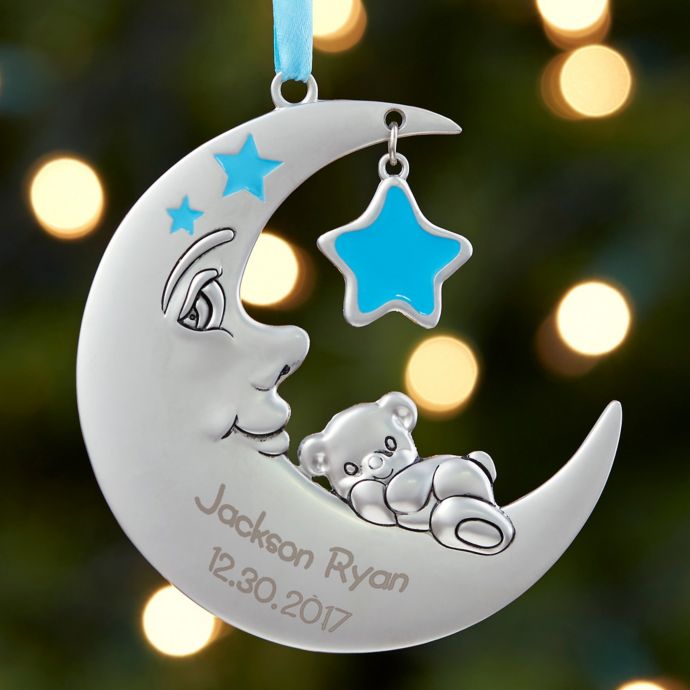 Baby's 1st Christmas Moon Baby Christmas Ornament | Bed Bath and Beyond