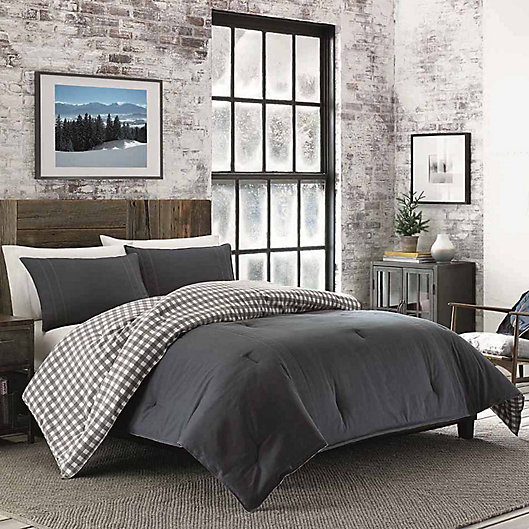 Alternate image 1 for Eddie Bauer® Kingston Reversible Twin Comforter Set in Charcoal