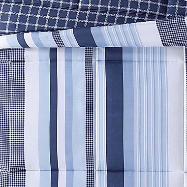 My World Mason Stripe 3-Piece Twin Comforter Set in Blue | buybuy BABY