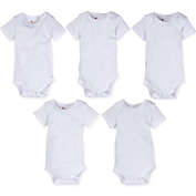 MiracleWear Size 3M 5-Pack Baby Basic Bodysuits in White