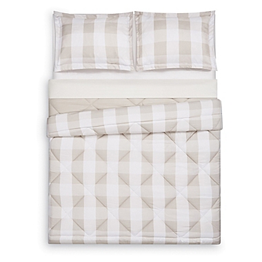Truly Soft Buffalo Plaid 3-Piece Reversible Full/Queen Comforter Set in Khaki. View a larger version of this product image.