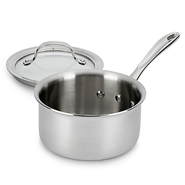 Calphalon&reg; Tri-Ply Stainless Steel 1.5 qt. Saucepan with Lid. View a larger version of this product image.